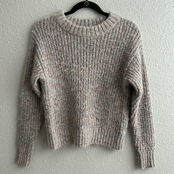 Something Navy‎ multicolored cable knit pullover sweater - Picture 1 of 6